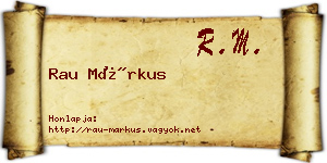 Rau Márkus névjegykártya